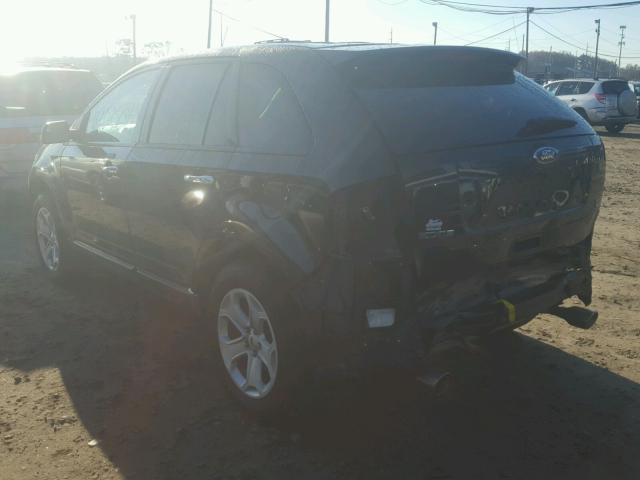 2FMDK4JC5BBB25293 - 2011 FORD EDGE SEL BLACK photo 3