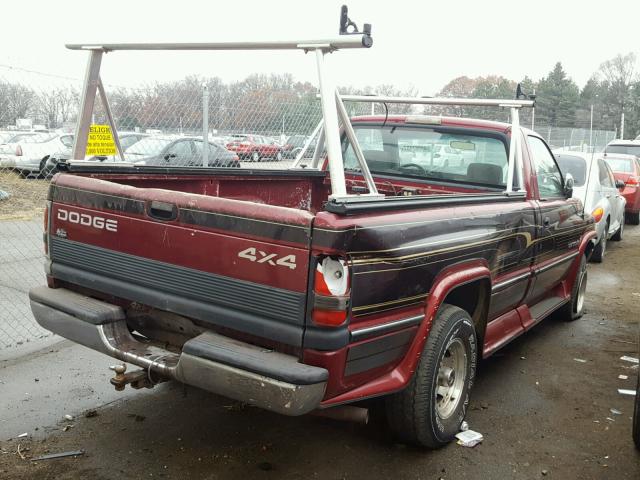 1B7HF16Y3TS510288 - 1996 DODGE RAM 1500 MAROON photo 4