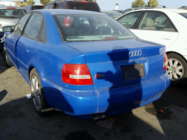 WAURD68D81A103360 - 2001 AUDI S4 2.7 QUA BLUE photo 3