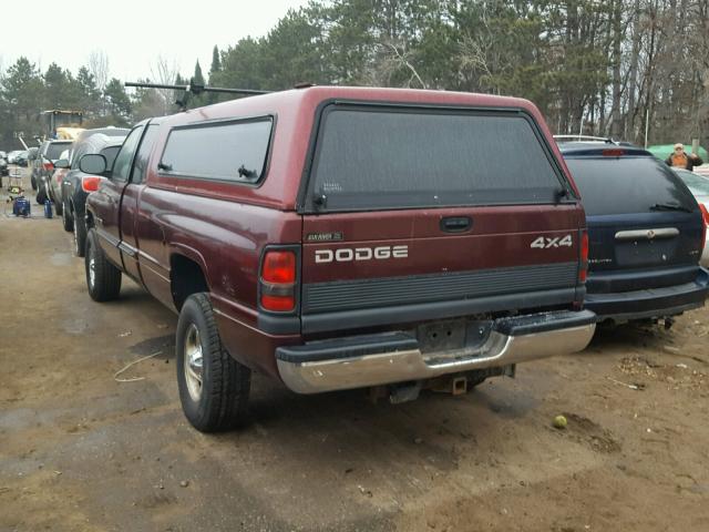 3B7HF13Z5YG126721 - 2000 DODGE RAM 1500 MAROON photo 3