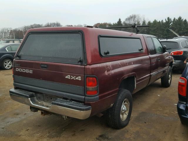 3B7HF13Z5YG126721 - 2000 DODGE RAM 1500 MAROON photo 4