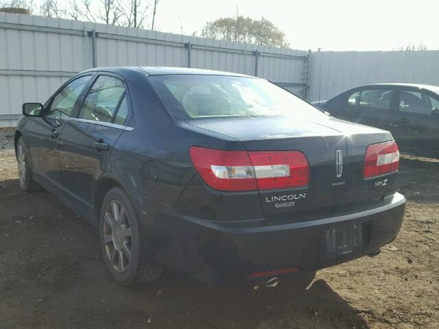 3LNHM26T07R616906 - 2007 LINCOLN MKZ BLACK photo 3