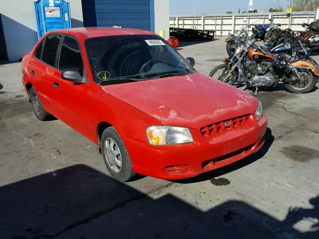 KMHCG45C72U272863 - 2002 HYUNDAI ACCENT GL RED photo 1