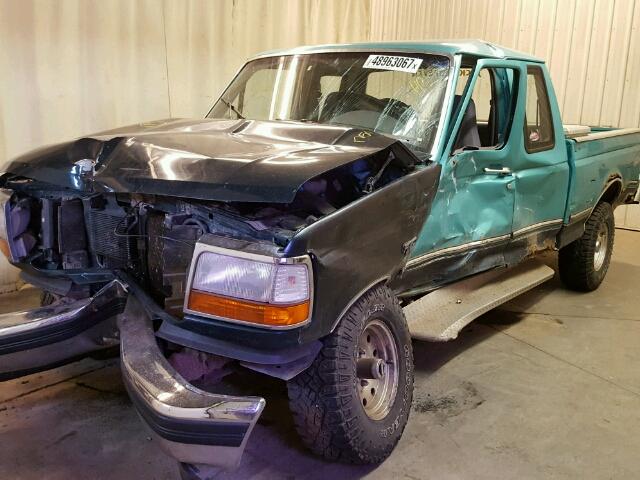 1FTEX14N8SKA99705 - 1995 FORD F150 GREEN photo 2