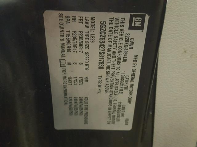 5GZCZ63427S817830 - 2007 SATURN VUE BLUE photo 10