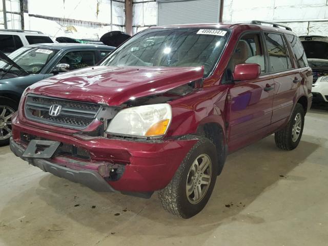 2HKYF18455H515052 - 2005 HONDA PILOT EX RED photo 2