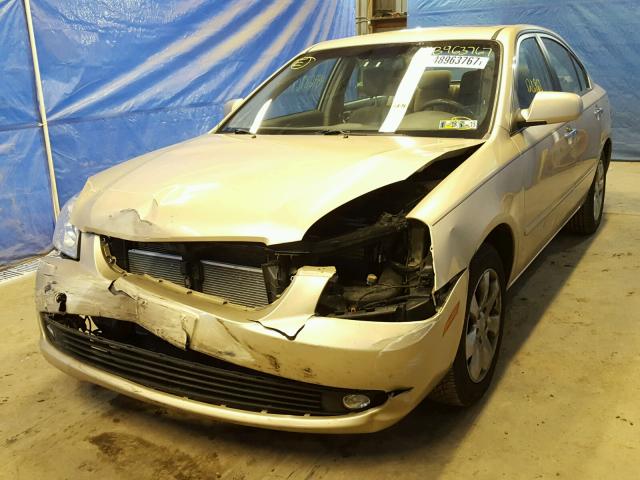 KNAGE123685222390 - 2008 KIA OPTIMA LX BEIGE photo 2