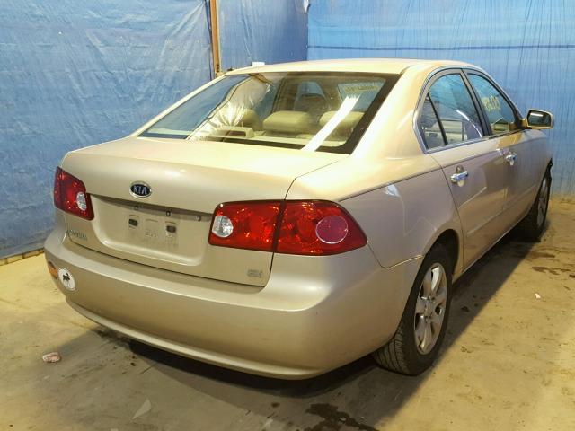 KNAGE123685222390 - 2008 KIA OPTIMA LX BEIGE photo 4