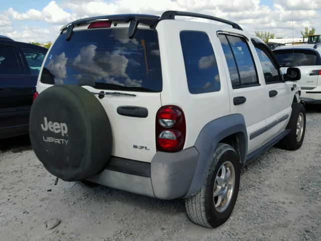 1J4GK48K05W620562 - 2005 JEEP LIBERTY SP WHITE photo 4