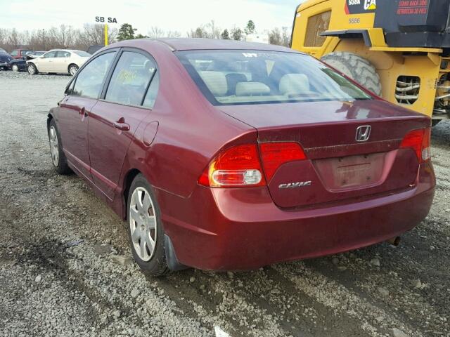 1HGFA16586L090801 - 2006 HONDA CIVIC LX RED photo 3