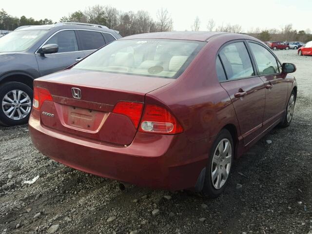 1HGFA16586L090801 - 2006 HONDA CIVIC LX RED photo 4