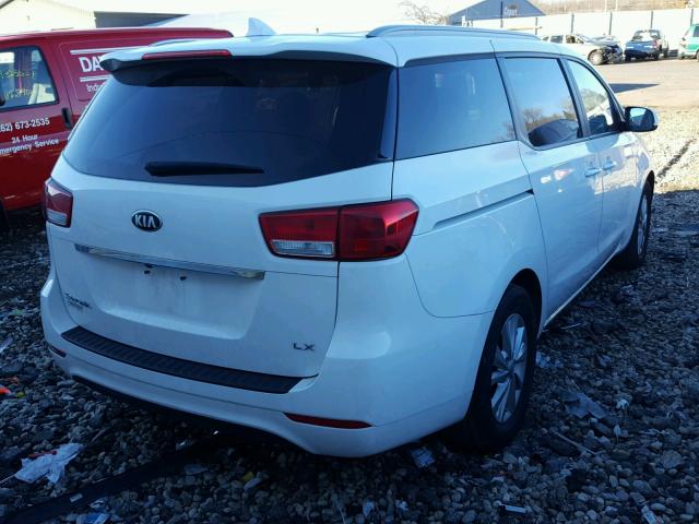 KNDMB5C18F6064354 - 2015 KIA SEDONA LX WHITE photo 4