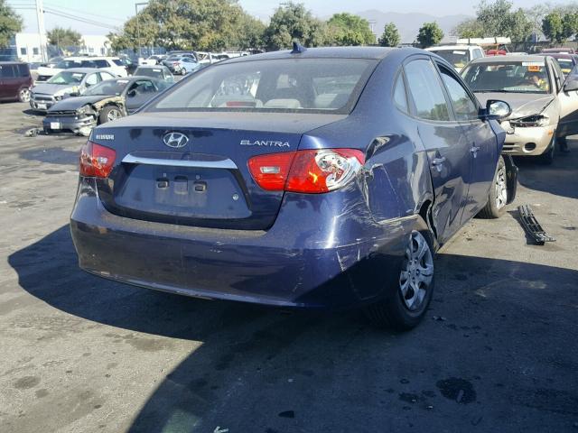 KMHDU4AD4AU839671 - 2010 HYUNDAI ELANTRA BL BLUE photo 4