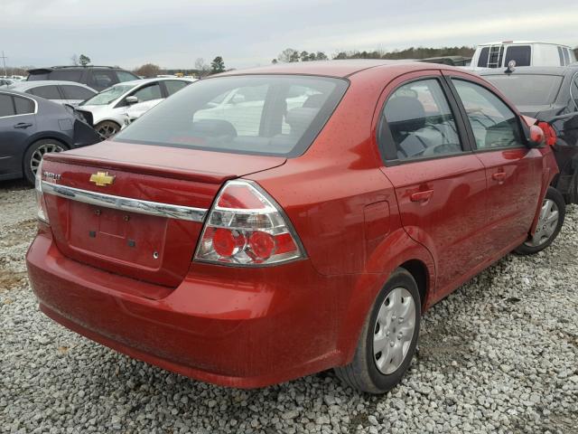 KL1TD5DE9BB250310 - 2011 CHEVROLET AVEO LS RED photo 4