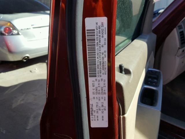 1J8GN58K88W214304 - 2008 JEEP LIBERTY LI RED photo 10