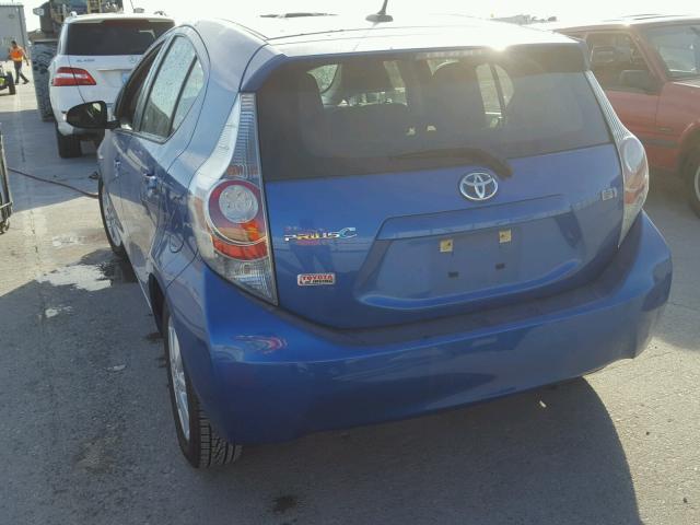 JTDKDTB30D1557514 - 2013 TOYOTA PRIUS C BLUE photo 3