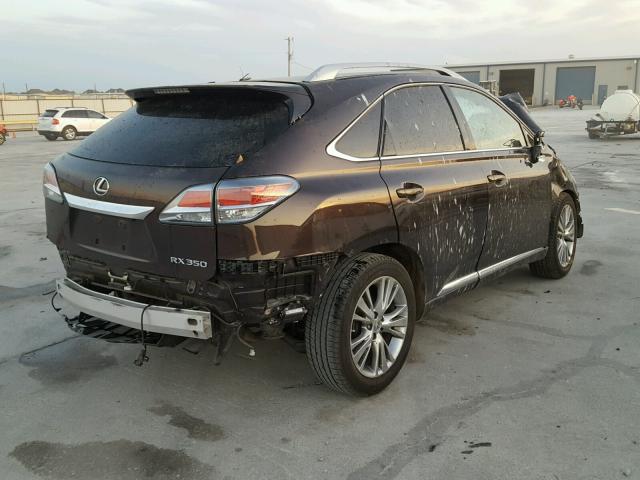 2T2ZK1BA8EC136253 - 2014 LEXUS RX 350 BLACK photo 4