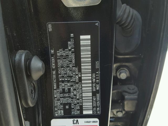 4T3ZK11A79U018423 - 2009 TOYOTA VENZA BASE BLACK photo 10