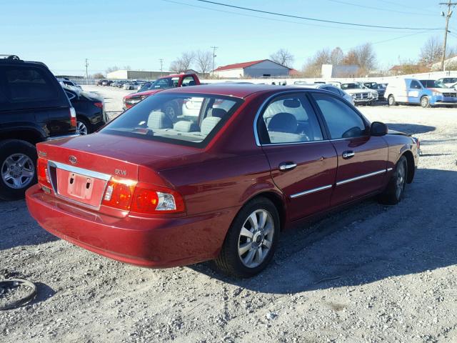 KNAGD128245341806 - 2004 KIA OPTIMA LX MAROON photo 4