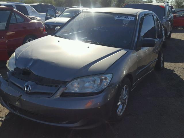 2HGES15504H575292 - 2004 HONDA CIVIC LX GRAY photo 2