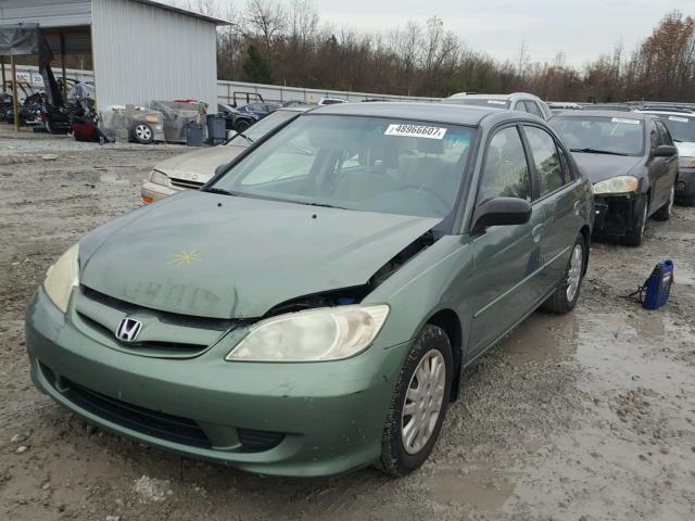 2HGES16584H594056 - 2004 HONDA CIVIC LX GREEN photo 2