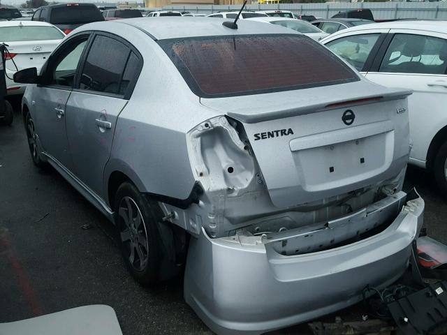 3N1AB6AP4CL698720 - 2012 NISSAN SENTRA 2.0 SILVER photo 3