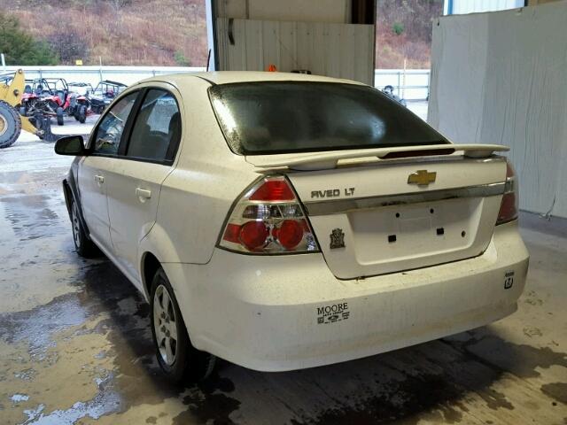 KL1TD56E69B614268 - 2009 CHEVROLET AVEO LS WHITE photo 3