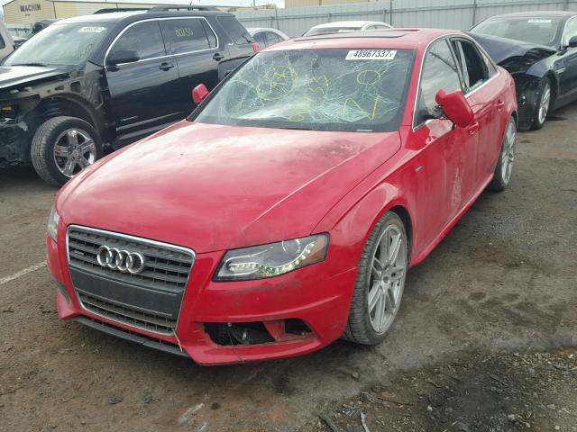 WAUKFAFL0BA080733 - 2011 AUDI A4 PRESTIG RED photo 2