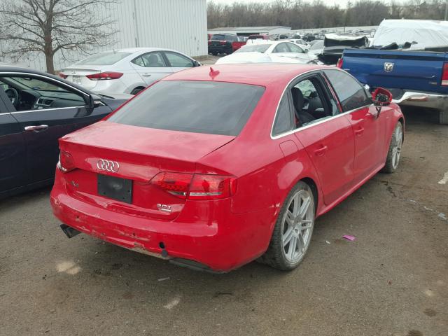 WAUKFAFL0BA080733 - 2011 AUDI A4 PRESTIG RED photo 4