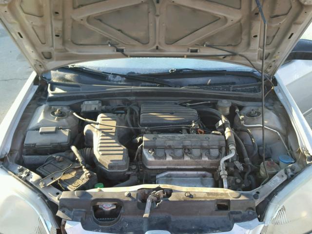 1HGEM22542L014453 - 2002 HONDA CIVIC LX SILVER photo 7