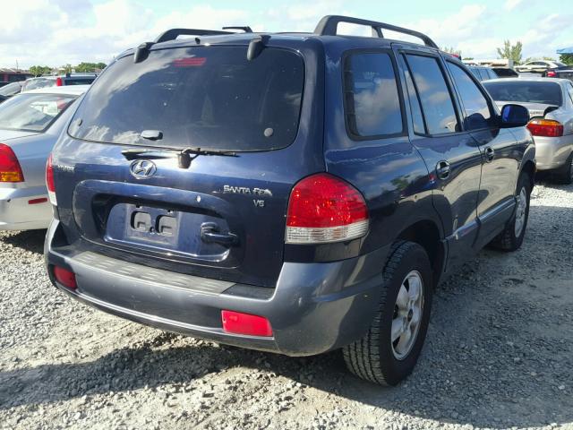 KM8SC13D75U917677 - 2005 HYUNDAI SANTA FE G BLUE photo 4