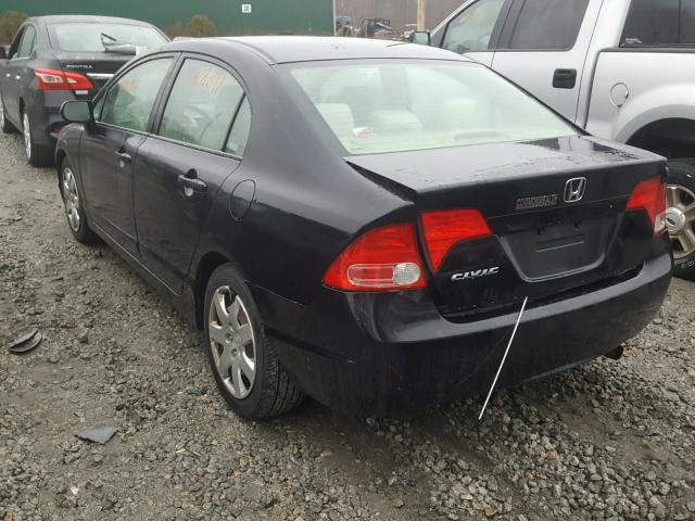 2HGFA16546H517453 - 2006 HONDA CIVIC LX BLACK photo 3