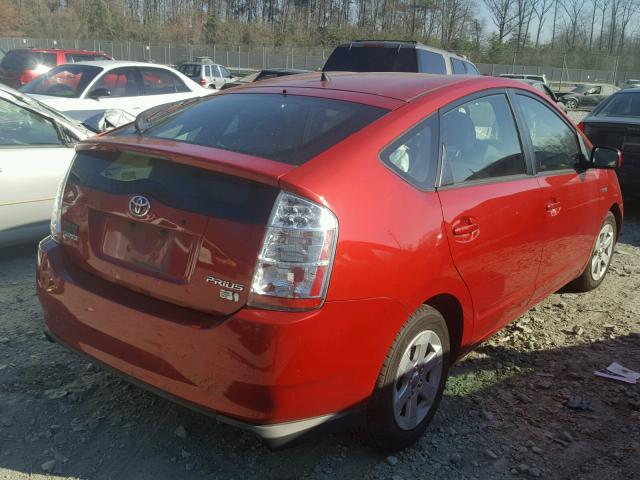 JTDKB20U997881139 - 2009 TOYOTA PRIUS RED photo 4