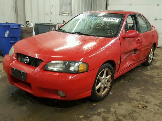 3N1AB51D33L717340 - 2003 NISSAN SENTRA SE- RED photo 2