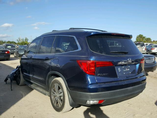 5FNYF5H57GB008364 - 2016 HONDA PILOT EXL BLUE photo 3