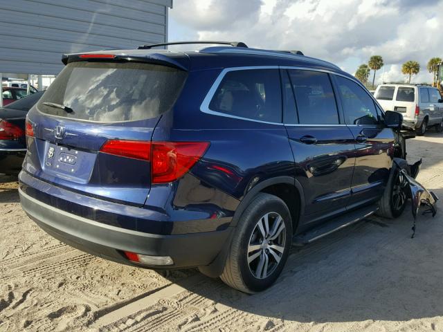 5FNYF5H57GB008364 - 2016 HONDA PILOT EXL BLUE photo 4