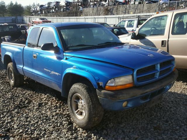 1B7GG22N7YS583357 - 2000 DODGE DAKOTA BLUE photo 1