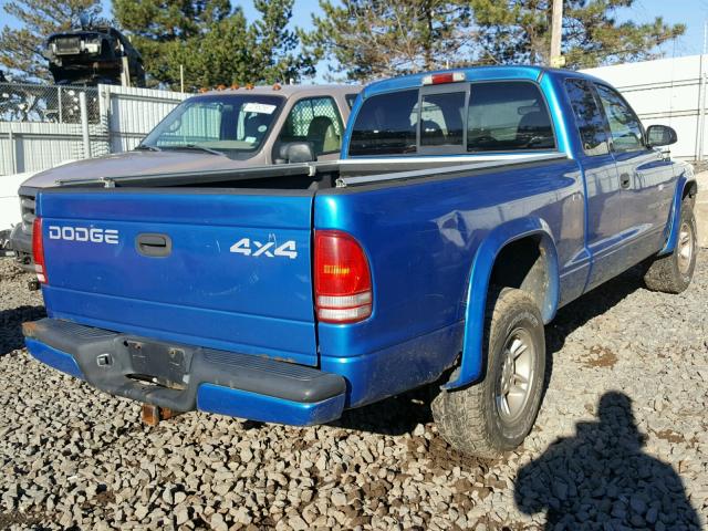 1B7GG22N7YS583357 - 2000 DODGE DAKOTA BLUE photo 4