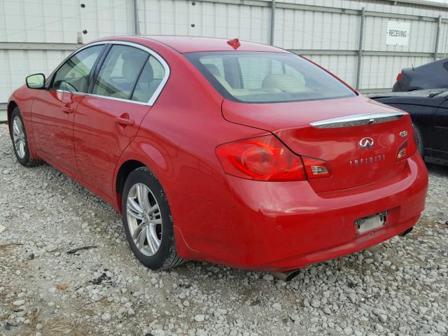 JN1CV6AR1AM458707 - 2010 INFINITI G37 RED photo 3