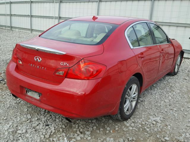 JN1CV6AR1AM458707 - 2010 INFINITI G37 RED photo 4