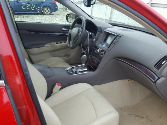 JN1CV6AR1AM458707 - 2010 INFINITI G37 RED photo 5