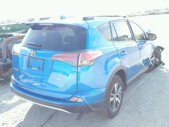 JTMWFREV0HJ116001 - 2017 TOYOTA RAV4 XLE BLUE photo 4