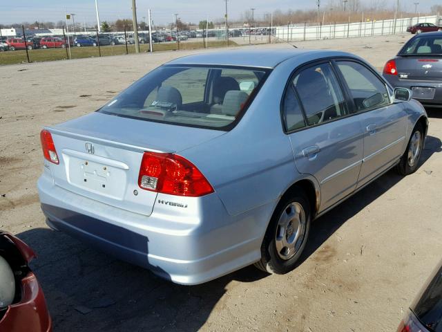 JHMES96614S002378 - 2004 HONDA CIVIC HYBR BLUE photo 4