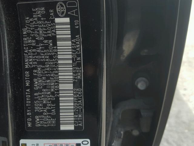 2T1BY30E85C355784 - 2005 TOYOTA COROLLA XR 黑色 照片 10