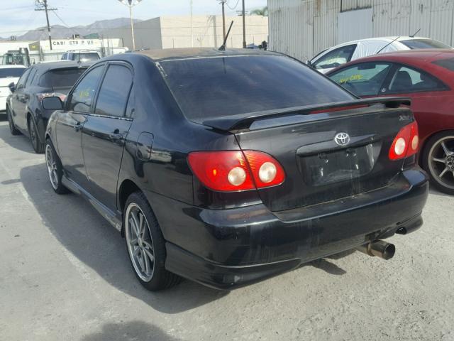 2T1BY30E85C355784 - 2005 TOYOTA COROLLA XR BLACK photo 3