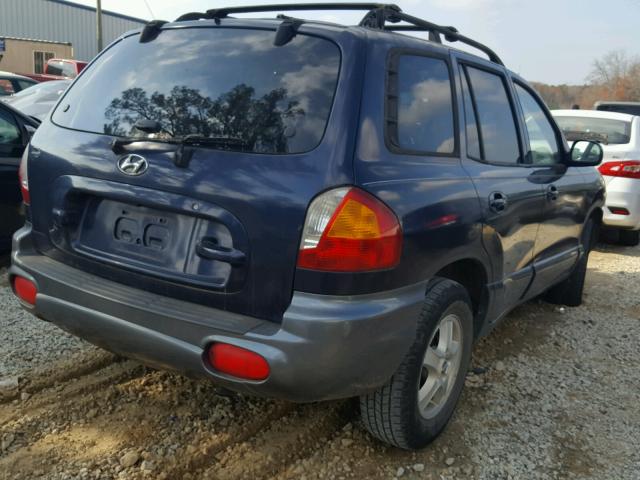 KM8SC13D84U807252 - 2004 HYUNDAI SANTA FE G BLUE photo 4