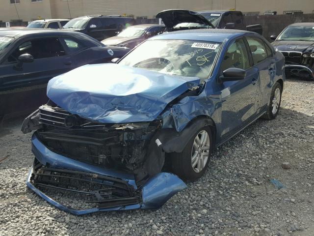 3VW2K7AJ2FM254752 - 2015 VOLKSWAGEN JETTA BASE ლურჯი ფოტო 2