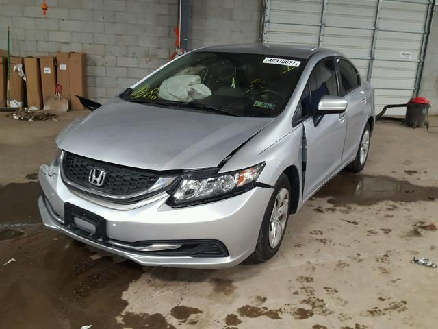 19XFB2F56EE238114 - 2014 HONDA CIVIC LX SILVER photo 2