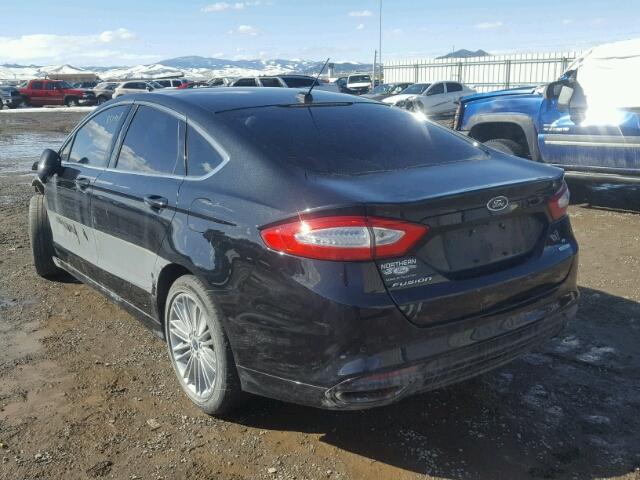 3FA6P0H96DR274212 - 2013 FORD FUSION SE BLACK photo 3