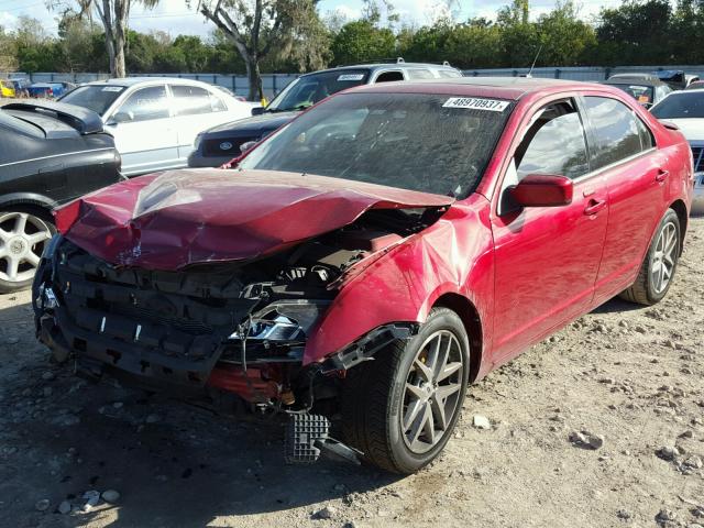 3FAHP0JG3AR315943 - 2010 FORD FUSION SEL RED photo 2